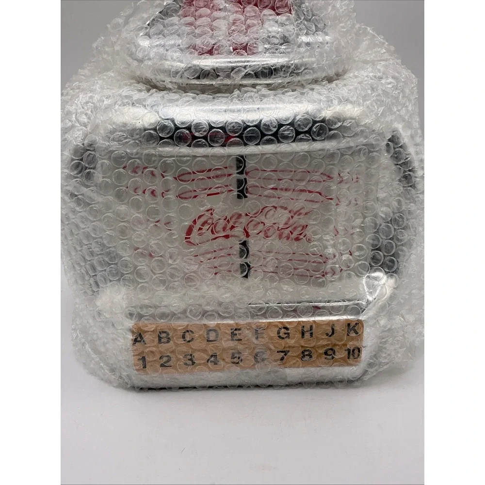 Vintage 2000 Coca-Cola Jukebox Shiny Silver Cookie Jar by Gibson, NIB